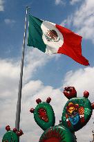 Nopalera Exhibition In Main Square Zocalo - Mexico City