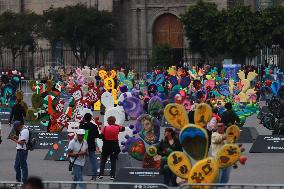 Nopalera Exhibition In Main Square Zocalo - Mexico City