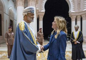 Sultan of Oman Receives Giorgia Meloni - Muscat