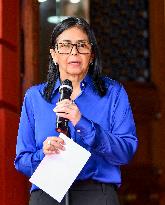 Venezuela S Acting President Delcy Rodriguez Attends A Press Conference - Caracas