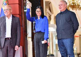 Venezuela S Acting President Delcy Rodriguez Attends A Press Conference - Caracas
