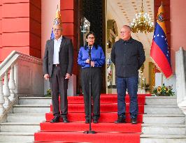 Venezuela S Acting President Delcy Rodriguez Attends A Press Conference - Caracas