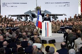 President Macron Presents His Wishes to The Armies - Istres