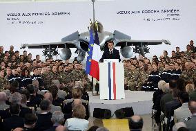 President Macron Presents His Wishes to The Armies - Istres