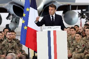 President Macron Presents His Wishes to The Armies - Istres