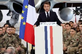President Macron Presents His Wishes to The Armies - Istres