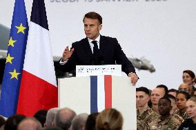 President Macron Presents His Wishes to The Armies - Istres