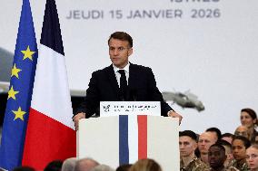 President Macron Presents His Wishes to The Armies - Istres