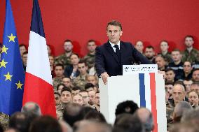 President Macron Presents His Wishes to The Armies - Istres