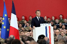 President Macron Presents His Wishes to The Armies - Istres