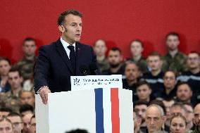 President Macron Presents His Wishes to The Armies - Istres