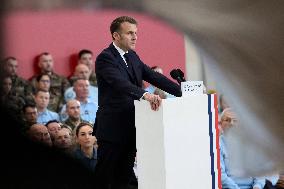 President Macron Presents His Wishes to The Armies - Istres