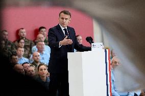 President Macron Presents His Wishes to The Armies - Istres