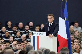 President Macron Presents His Wishes to The Armies - Istres