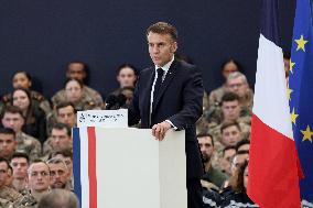 President Macron Presents His Wishes to The Armies - Istres