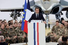 President Macron Presents His Wishes to The Armies - Istres