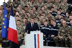 President Macron Presents His Wishes to The Armies - Istres