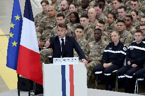 President Macron Presents His Wishes to The Armies - Istres