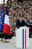 President Macron Presents His Wishes to The Armies - Istres
