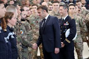 President Macron Presents His Wishes to The Armies - Istres
