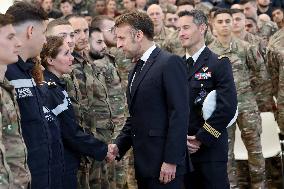 President Macron Presents His Wishes to The Armies - Istres