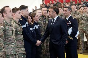 President Macron Presents His Wishes to The Armies - Istres