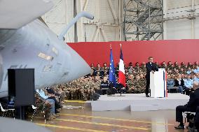 President Macron Presents His Wishes to The Armies - Istres