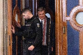 Appeal trial of Marine Le Pen and RN’s officials during a break - Paris AJ