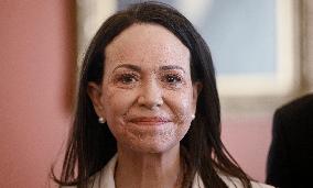 Venezuelan Opposition Leader And Nobel Peace Prize Winner MarÌa Corina Machado Meets With Senators On Capitol Hill