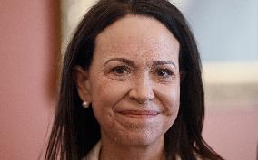 Venezuelan Opposition Leader And Nobel Peace Prize Winner MarÌa Corina Machado Meets With Senators On Capitol Hill