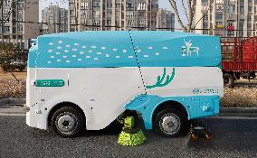 Washing And Sweeping Integrated Unmanned Vehicle