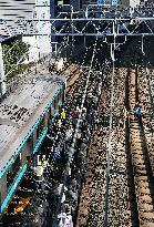 CORRECTED: Power outage stops train in Japan