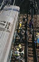 CORRECTED: Power outage stops train in Japan