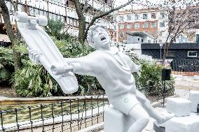 Inauguration of a sculpture by Aldeas Infantiles - Spain