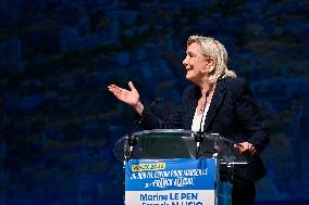 Marine Le Pen Attends Reception For Candidate Frank Allisio - Marseille