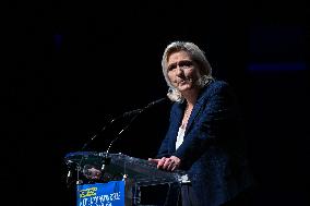 Marine Le Pen Attends Reception For Candidate Frank Allisio - Marseille