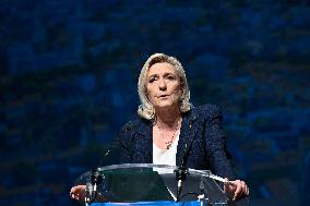 Marine Le Pen Attends Reception For Candidate Frank Allisio - Marseille