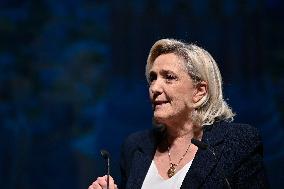 Marine Le Pen Attends Reception For Candidate Frank Allisio - Marseille