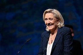 Marine Le Pen Attends Reception For Candidate Frank Allisio - Marseille