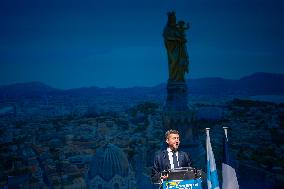 Marine Le Pen Attends Reception For Candidate Frank Allisio - Marseille