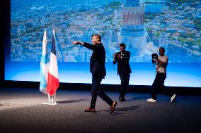 Marine Le Pen Attends Reception For Candidate Frank Allisio - Marseille