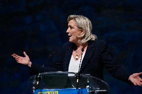Marine Le Pen Attends Reception For Candidate Frank Allisio - Marseille