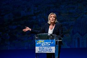 Marine Le Pen Attends Reception For Candidate Frank Allisio - Marseille