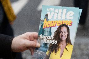 Paris Mayor Candidate Sarah Knafo Campaigning - France