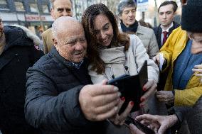 Paris Mayor Candidate Sarah Knafo Campaigning - France