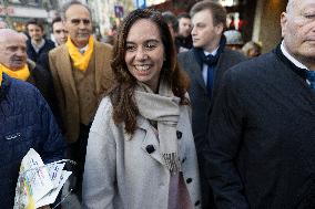 Paris Mayor Candidate Sarah Knafo Campaigning - France