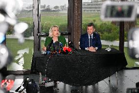 Marine Le Pen And Franck Allisio Press Conference - Marseille