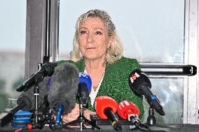 Marine Le Pen And Franck Allisio Press Conference - Marseille