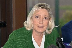 Marine Le Pen And Franck Allisio Press Conference - Marseille