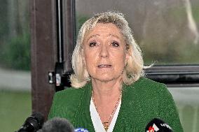 Marine Le Pen And Franck Allisio Press Conference - Marseille